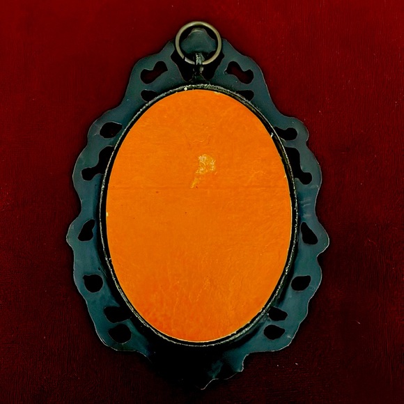 Vintage Silk Print In Bronze Frame - Picture 2 of 2